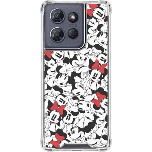 Disney Minnie Mouse Red Color Pop Face Pattern Moto G Play 5G (2025) Clear Case